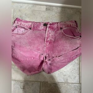 Pink one teaspoon jean shorts